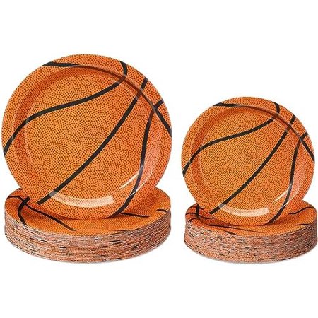 120 Pcs Basketball Party Favors - Paper Plates Bundle and Sports Theme Dessert Plates for Birthday Party$$Home Decor, Kitchen, & Other