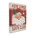 thumbnail image 3 of Here Comes Santa Claus Smiling Vintage Holiday Graphic Art Gallery Wrapped Canvas Print Wall Art, 3 of 7