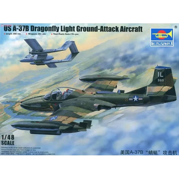 Trumpeter model 02889 1/48 US A-37B Dragonfly Light Ground-Attack Aircraft model kit