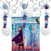 Frozen 2 Party Decorating Supplies, 31 Pieces, Includes Fans, Pom-Poms, Swirl Decorations, and a Scene Setter