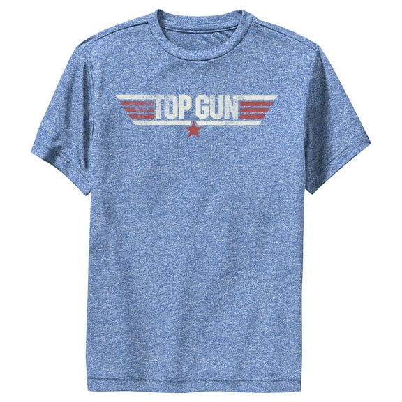Boy's Top Gun Logo Distressed Performance Graphic T-Shirt