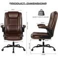 thumbnail image 3 of VITESSE Ergonomic Office Chair with Flip-up Armrests, Big and Tall Leather Executive Office Chair, High Back Lumbar Support Home Computer Desk Chair, Heavy and Duty Computer Chair (Brown), 3 of 7