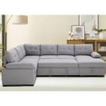 thumbnail image 3 of Alexent 5-Seat Modern Fabric Sleeper Sectional Sofa with Storage Gray, 3 of 8