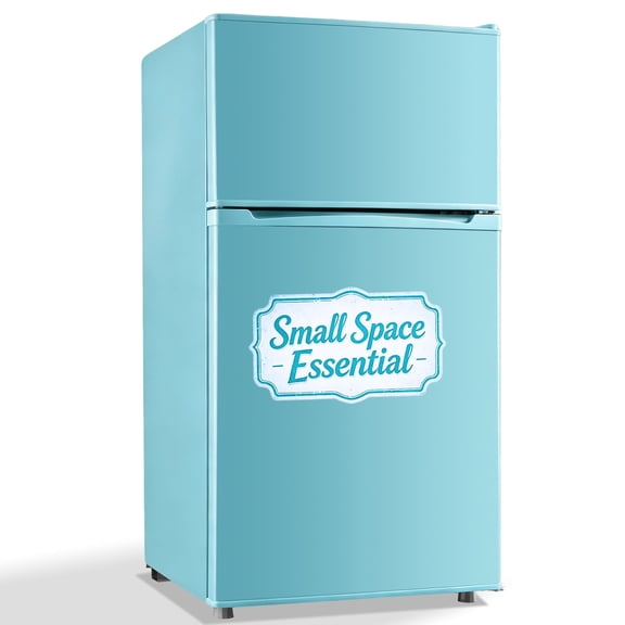 Mini Refrigerator with Double Door/3.5Cu.ft/Freezer,for Gameroom/Bedroom/Apartment/Dorm,Blue