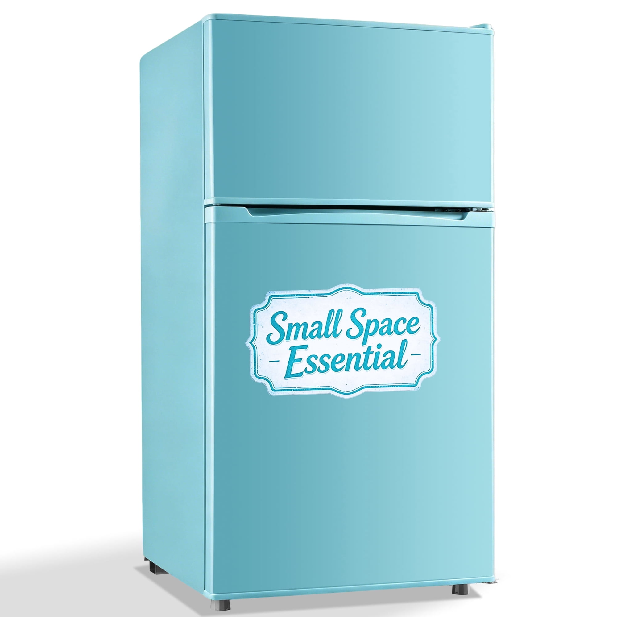 Mini Refrigerator with Double Door/3.5Cu.ft/Freezer,for Gameroom/Bedroom/Apartment/Dorm,Blue