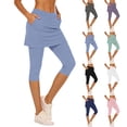 thumbnail image 6 of Diufon Skirted Leggings for Women Elastic Waist Sports Tennis Golf Skorts Gym Yoga Capri Pants with Pockets, 6 of 8