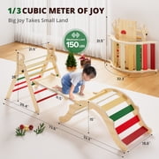 BlueWood Pikler Triangle Set 8-in-1 Foldable Wooden Indoor Jungle Gym