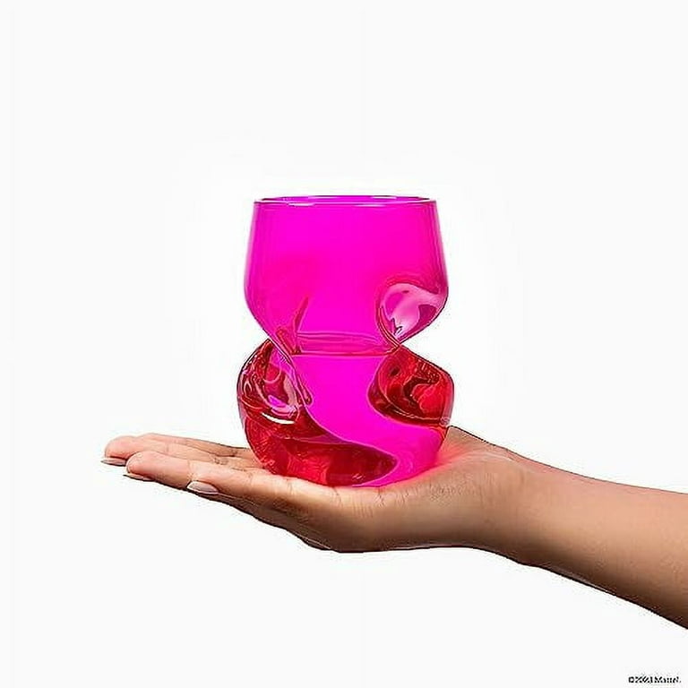 Barbie Pink and Magenta Tall Stemmed Martini Glasses, Premium