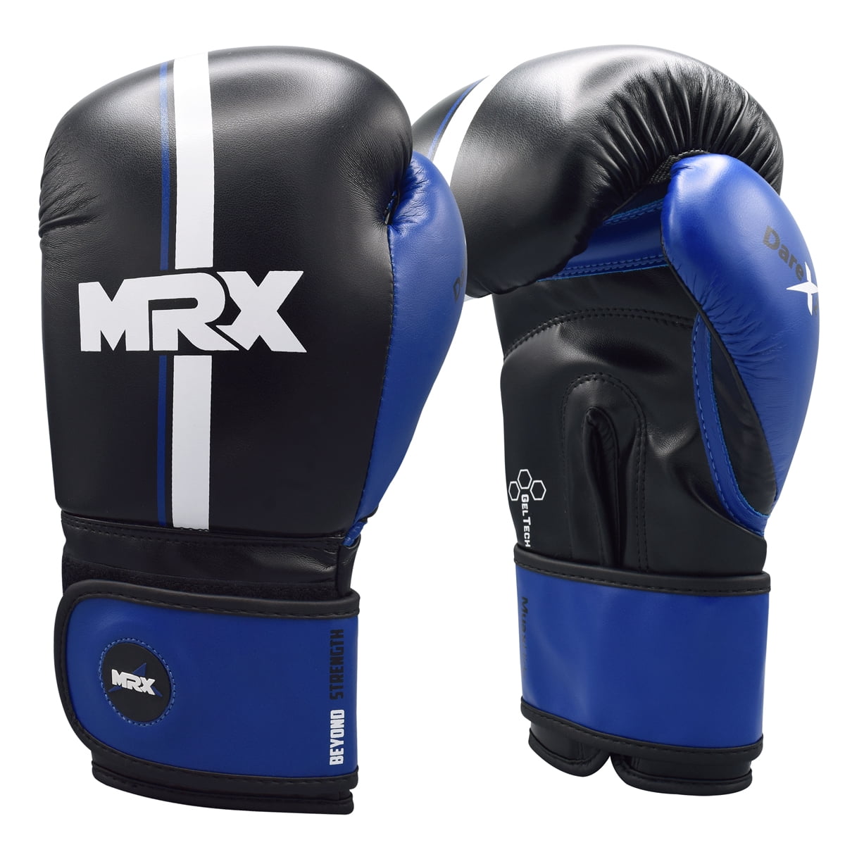 MRX Boxing Gloves for Men Women Boxing Training Gloves Kickboxing Muay Thai Sparring Punching Gloves Kickboxing Gloves Heavy Bag Workout Gloves for Boxing Durable Leather MMA Martial Arts|Black Blue