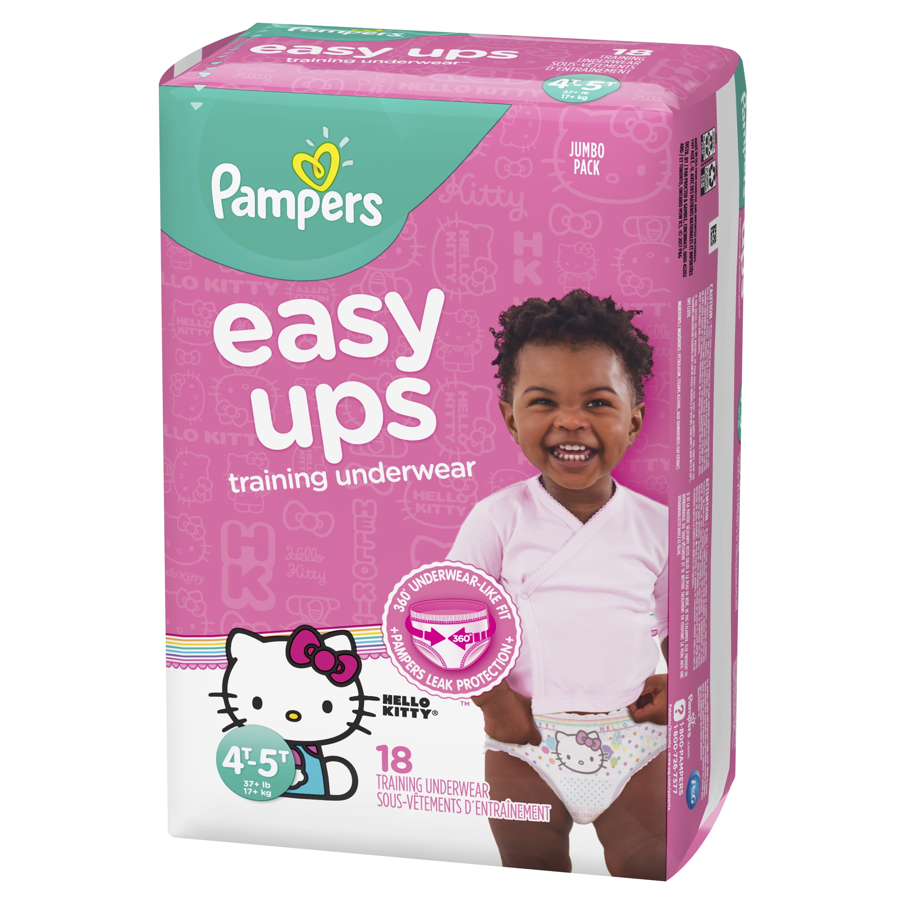 Pampers Easy Ups Training Underwear Girls Size 6 4T5T 18 Count