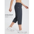 thumbnail image 2 of BALEAF Women's Plus Size Active Yoga Lounge Capri Walking Crop Pants with Pockets Gray M, 2 of 6