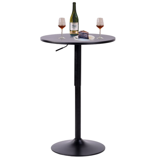 Mesa de Bar Redonda Rotación Negro, Altura Ajustable HOMEMAKE FURNITURE Moderno