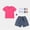 Hot Pink, variant on Girls Denim Skirt Outfit Set 3 Piece Fashion Skirt Suit Short Sleeve Solid Color Top Jean Skirt and Matching Socks Toddler Girls Summer Boutique Wear Green Size 4 Years
