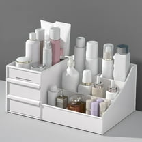 Makeup Organizer With Drawers Cosmetic Storage Vanity Holder For Lipstick Brushes Lotions Jewelry Countertop Display