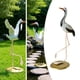 thumbnail image 5 of Estatua de grulla, creativa, decorativa, escultura de animal, figura de grulla para patio Levantar la cabeza, 5 of 9