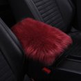 thumbnail image 3 of Reposabrazos de coche de piel de lana de colores de invierno, almohadilla universal de piel artificial suave y esponjosa, funda para consola central, accesorios para automóvil, 3 of 5