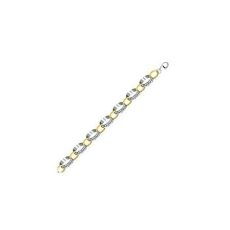 Jewelry Best Buy LLC VJRC-D143625-7. 5 Sterling Silver & 14K Diamond Cut Accent Bracelet