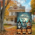 thumbnail image 5 of 1 piece, double-sided Halloween Garden Flag - 2D flat design of three little dogs wearing wizard hats, courtyard sign, perfect for courtyard, lawn and outdoor decoration, garden decoration, party dec, 5 of 7