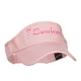 thumbnail image 4 of Ribbon Survivor Embroidered Cotton Twill Visor - Pink OSFM, 4 of 5