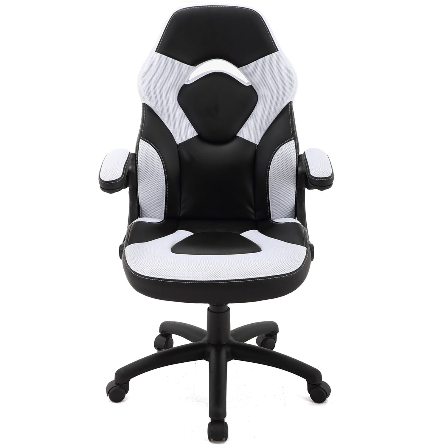 Hanover Commando White & Black Ergonomic Racer Gaming Chair Height