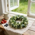 thumbnail image 6 of Violete Front Door Spring Wreath, 14 in Artificial Green Leaf Plastic Wreath, Indoor Outdoor Home Garden Wall Doorway Window Party Decor, Easy to Clean, 6 of 7