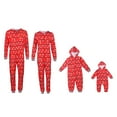 thumbnail image 4 of Family Matching Christmas Pajamas Set String Lights Pattern One-Piece Zip-Front Romper with Hood for Father Mother Kids, 4 of 6