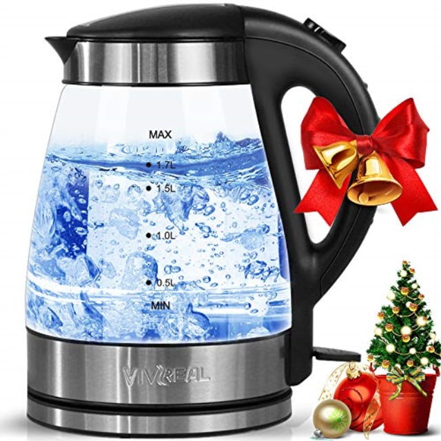 queen sense upgraded glass electric water kettle with 5 temperature