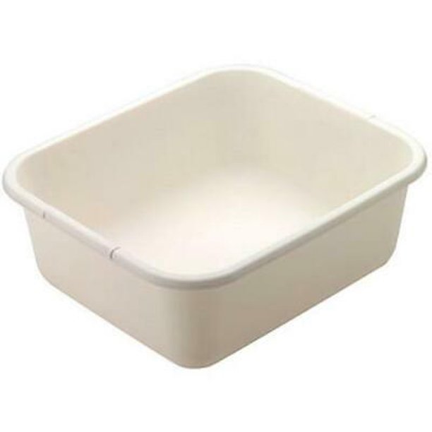 2PK 11 5 QT Bisque Plastic Rectangular Dish Pan 13.5" x 12.5" x 5.6