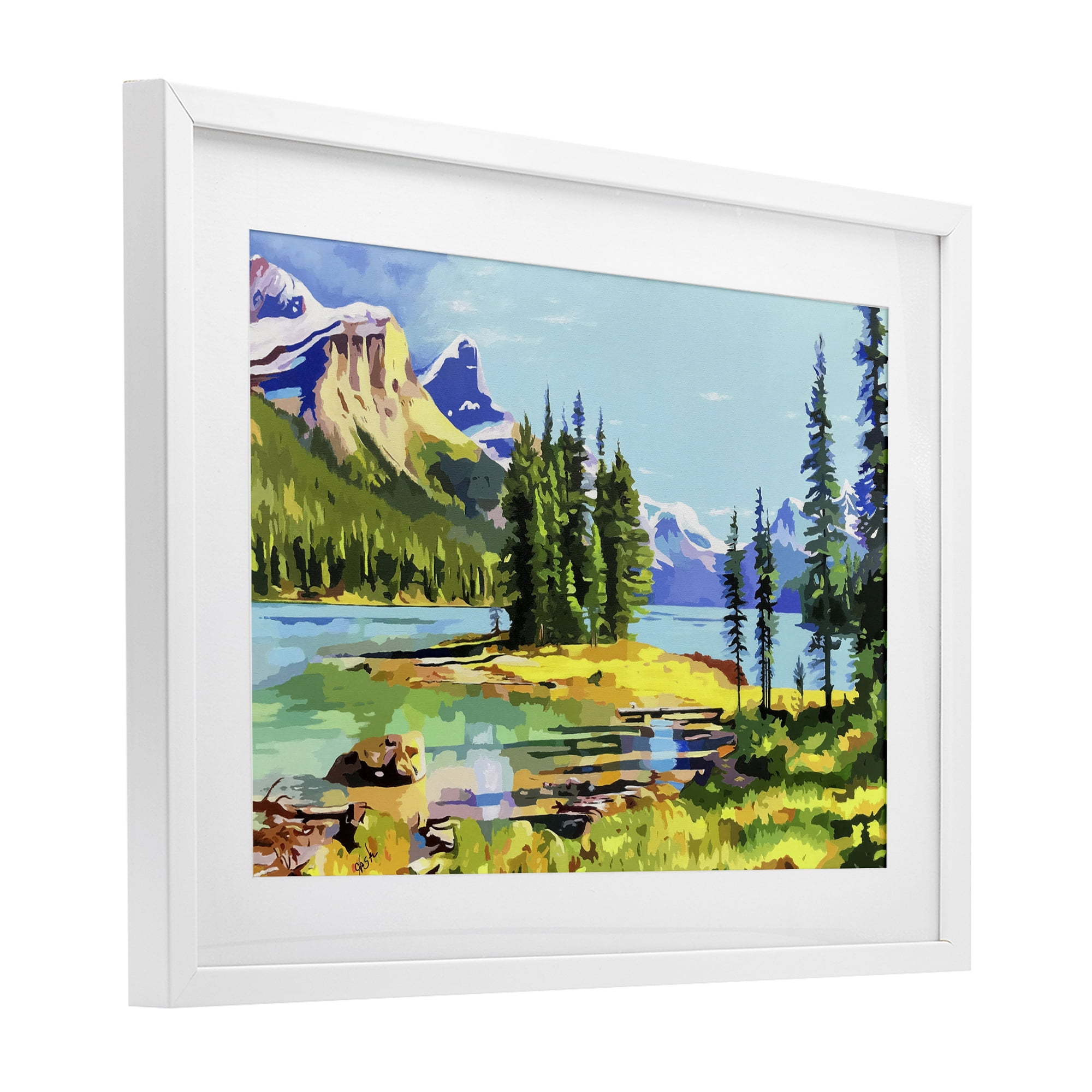 Stupell Industries Alpine Mountain Solitude White Framed Print Under Glass, design by John Jaster