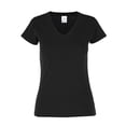 thumbnail image 1 of Playera Cuello V, para Dama, Color Negro, Talla Grande, 100% Algodón., 1 of 3