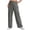#04 Gray 【Mix & Match: Stock Up on Your Favorite Colors】, variant on Women's Soft Casual Solid Straight Leg Pants, Elastic Waist Pull On Design with Foldable Long Pants for Versatility, Polyester Blend Everyday Wear for Work, Travel, | TruHer,Black M
