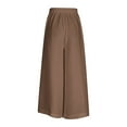 thumbnail image 5 of PNTUTB Women's Solid Color Lightweight Breathable Casual Loose Comfortable Button Up Wide Leg Pants with Pockets, 5 of 6