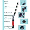 thumbnail image 3 of Luz de trabajo de mazorca, linterna led plegable recargable con base magnética y gancho para taller automático, camping, emergencia (rojo) Feliz Sencillez, 3 of 5