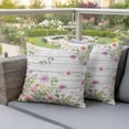 thumbnail image 4 of Pink Spring Floral Pillow Covers 2 Pack Watercolor Botanical Wildflowers Board Pillowcase Waterproof Outdoor Throw Pillow Cover for Patio Garden Square Cushion 20”x20”, 4 of 9