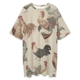 thumbnail image 3 of Chicken Pattern Sleepshirts For Sleeping Travels Loose Sleepdress Pajama Dress Soft Nightdress Sleepwear, 3 of 7