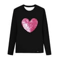 thumbnail image 5 of ITSAME Girls Long Sleeve Shirts, Heart Graphic Valentine's Day Edition Round Neck Pullover Shirts Black 8-9T, 5 of 5