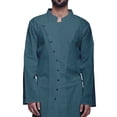thumbnail image 3 of Atasi Kurta à Manches Longues Style Angrakha en Satin de Coton pour Hommes, Kurta Uni de Designer, 3 of 5