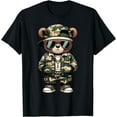 thumbnail image 1 of Camo Hip Hop Teddy Bear Camouflage Gangsta Streetwear Hustle T-Shirt - White - 4XL, 1 of 2