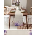 thumbnail image 6 of Spring Lavender Burlap Cotton Table Runner 13x48 Inches Long, Butterfly Purple Farmhouse Floral Leaf Farmhouse Table Runners, Outdoor Dining Tablecloths Decor for Baby Shower/Party/Wedding, 6 of 6