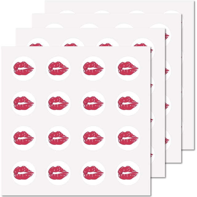 128Pcs Red Lips Planner Stickers Helmet Sticker Decals Self-Adhesive Waterproof Sticker Round Dot Cartoon Decal Bulk Stickers for Scrapbooking Calendar Water Bottles Laptop Cup Diary 2.5cm