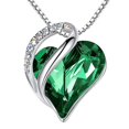 thumbnail image 1 of Collar con colgante para mujer, Plata/Cristal, Plata/Verde, 1 of 3
