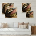 thumbnail image 4 of Designart 'Woman Lips Black Lipstick and Gold Sequins' Modern Print on Natural Pine Wood, 4 of 5