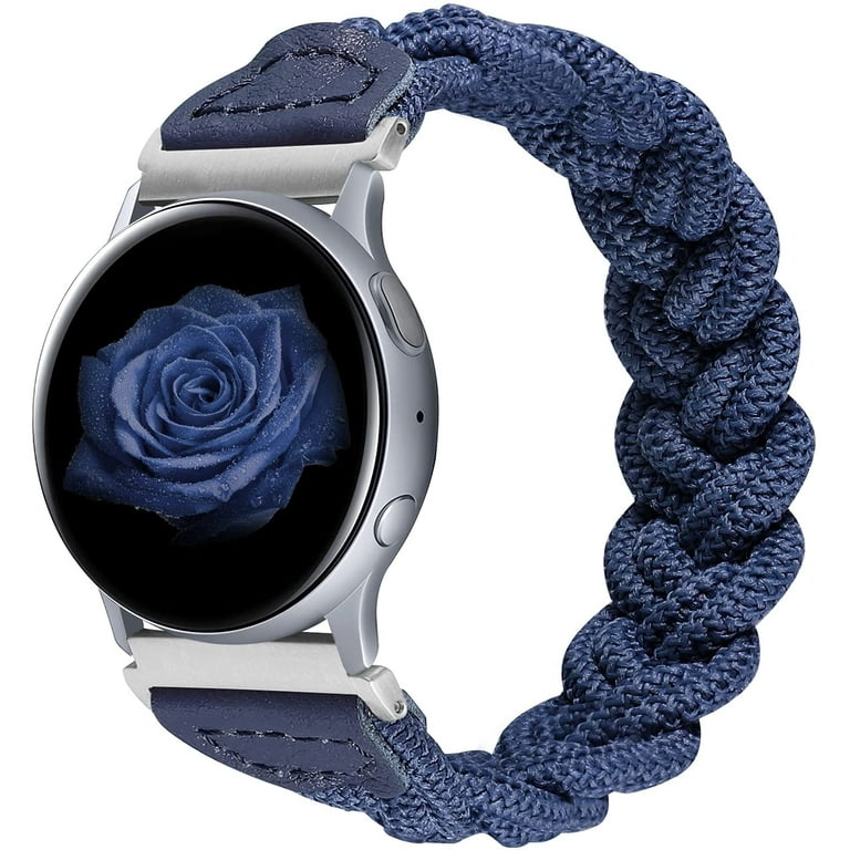 Watch 46mm Active Band, 4 2 XS) for 20mm Watch 40mm Galaxy Strap Compatible Classic (Blue, Band Samsung 4 3 Women 44mm/ Elastic Stretchy 41mm/Watch 40mm 42mm with Wearlizer Braided