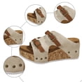 thumbnail image 4 of Cork Footbed Slides Sandals for Women 2025 Vintage Casual Buckles Chunky Platform Wedge Walking Slip on, 4 of 6