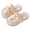 Beige, variant on QNANSPI Girls Beach Slides Sandals, Girls Breathable Slippers, Big Girls Bow Pearl Glitter Thick Sole Mid Heel Roman Summer Beach Sandals