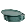 thumbnail image 4 of 10 Strawberry Street Double Line 10.5" Round Stoneware Dinner Plate, Set of 6, Emerald Green, 4 of 5