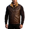 thumbnail image 5 of Mens Sleeveless Jackets Stand Up Collar Zip Up Fleece Lined Motorcycle Thicken Warm Winter Jacket Coffee XL, 5 of 7