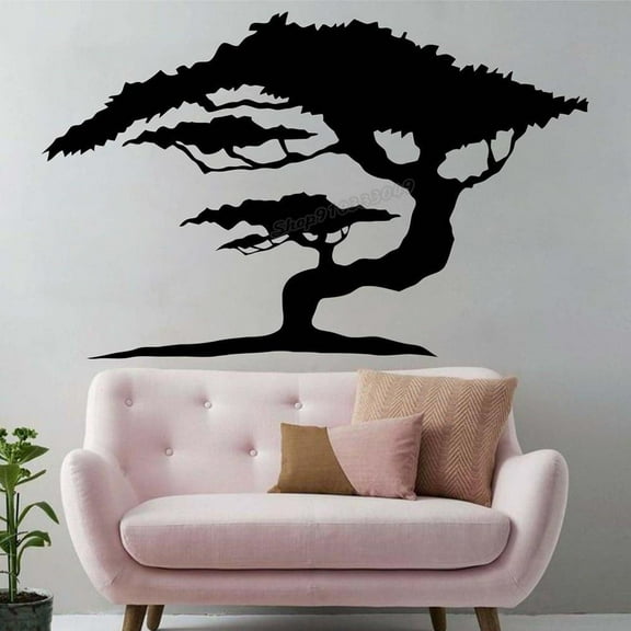 Trees Wall decal Branch Forest Grove Brushwood Coppice Wall Sticker Vinyl Home Decoration 57x36cm