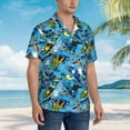 thumbnail image 3 of Logiee snow board blue Print Mens Hawaiian Shirts,Loose-Fit Short Sleeve Button Down Tropical Aloha Beach Shirt,Summer Vacation Wedding Tops,XX-Large, 3 of 7