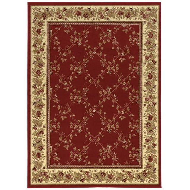Radici 1590-1001-RED Tapis Como 3 Pi.3 x 4 Pi.11 - Rouge